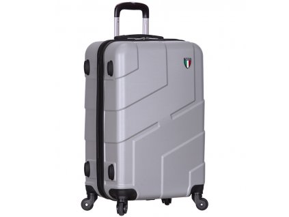 Cestovní kufr TUCCI T-0112/3-L ABS - šedá  + Pouzdro zdarma