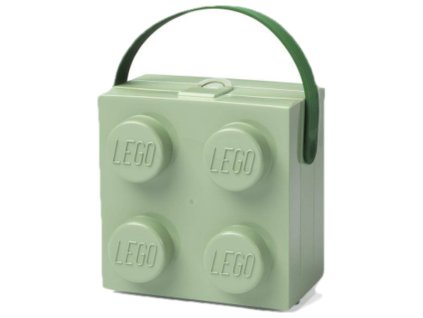 LEGO box s rukojetí - army zelená