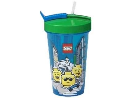 LEGO ICONIC Boy kelímek s brčkem - modrá/zelená