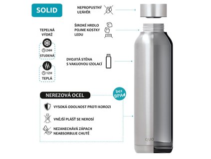 Quokka Nerezová láhev Solid 630 ml - orchid garden