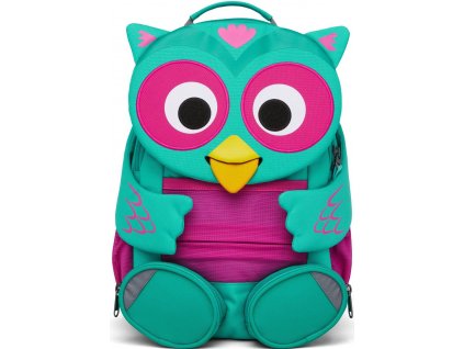 Affenzahn Dětský batoh do školky Large Friend Owl- turquoise 8l