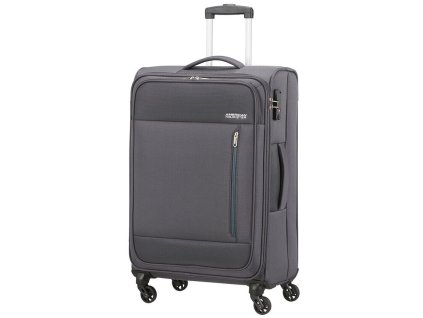 American Tourister HEAT WAVE SPINNER 80 L Charoal grey + Pouzdro zdarma