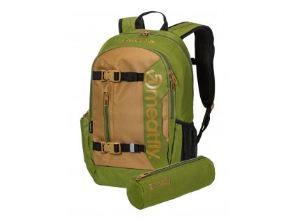 Meatfly Batoh Basejumper - Forest Green/Brown - 22 L + PENÁL ZDARMA