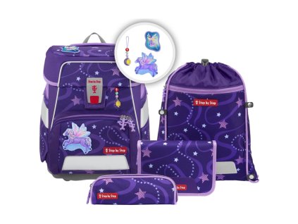 Step by Step Školní aktovka SPACE pro prvňáčky - 5dílný set Pegas Emily  + Blikačka Step by Step jako dárek