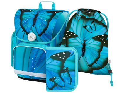 BAAGL SET 3 Ergo Buterfly: aktovka, penál, sáček