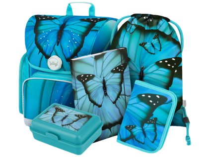 BAAGL SET 5 Ergo Butterfly: aktovka, penál, sáček, desky, box