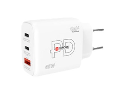 SKROSS USB A+C nabíjecí adaptér Power charger 65W GaN EU, Power Delivery, typ C