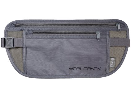 WORLDPACK RFID bezpečnostní ledvinka na tělo - šedá
