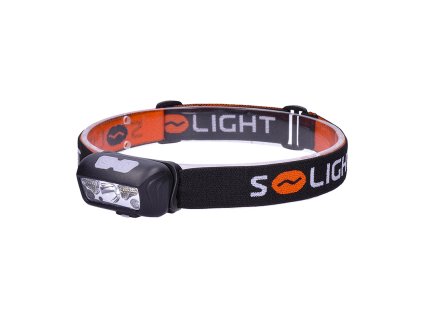 Solight LED čelová nabíjecí svítilna, 150 + 100lm, bílé a červené světlo, Li-ion, USB