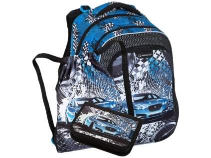 Bagmaster LUMI 23 D malý školní set pro prvňáčky - modré auto