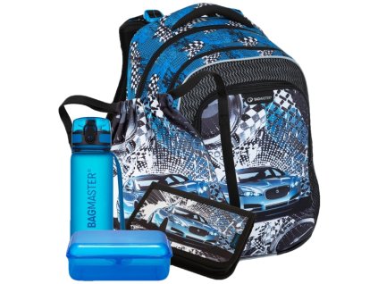 Bagmaster LUMI 23 D velký školní set pro prvňáčky - modré auto