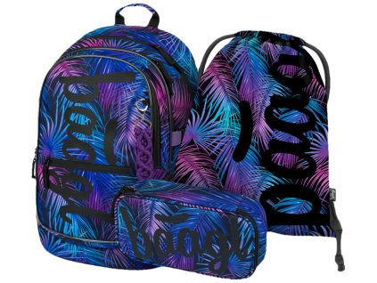 BAAGL 3 SET Core Palm: batoh, penál, sáček