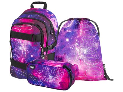 BAAGL 3 SET Skate Galaxy: batoh, penál, sáček