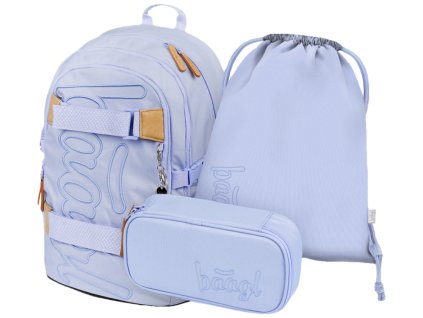 BAAGL 3 SET Skate Lilac: batoh, penál, sáček