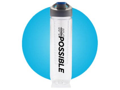 Láhev s košíkem na ovoce Impossible, 800 ml, Loooqs, čirá/šedá/modrá