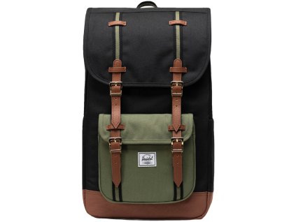 Herschel Little America™ New - Black/Four Leaf Clvr/Sddle Brn 30L