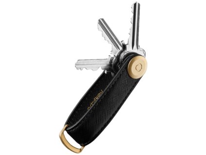 Orbitkey Kožená klíčenka 2.0 Saffiano - Liquorice Black + Orbitkey Multitool nářadí Zdarma