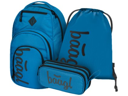 BAAGL 3 SET Coolmate Ocean Blue: batoh, penál, sáček