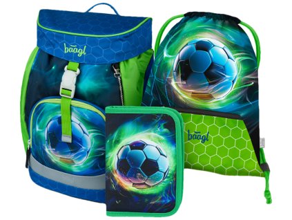 BAAGL SET 3 Airy Fotbal Míč: batoh, penál, sáček