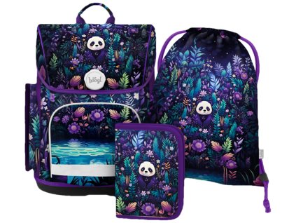 BAAGL SET 3 Ergo Jungle Panda: aktovka, penál, sáček