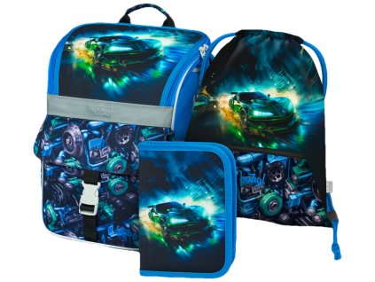BAAGL 3 SET Zippy Závodní auto: aktovka, penál, sáček