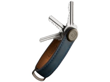 Orbitkey Kožená klíčenka 2.0 Crazy Horse - Marine Blue + Orbitkey Multitool nářadí Zdarma