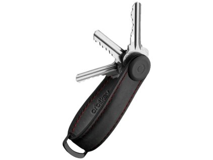Orbitkey Kožená klíčenka 2.0 Crazy Horse - Obsidian Black & Red + Orbitkey Multitool nářadí Zdarma