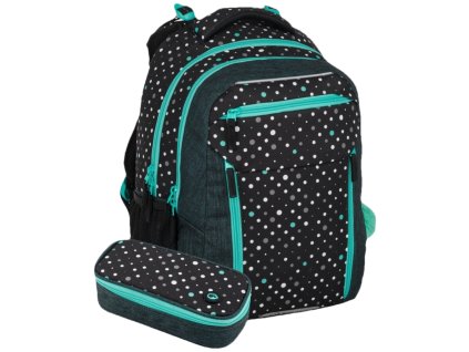 Bagmaster PORTO 24 C školní set – černo-tyrkysový