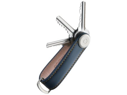 Orbitkey Kožená klíčenka 2.0 - Navy & Tan Stitching + Orbitkey Multitool nářadí Zdarma