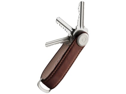 Orbitkey Kožená klíčenka 2.0 - Espresso & Brown Stitching + Orbitkey Multitool nářadí Zdarma