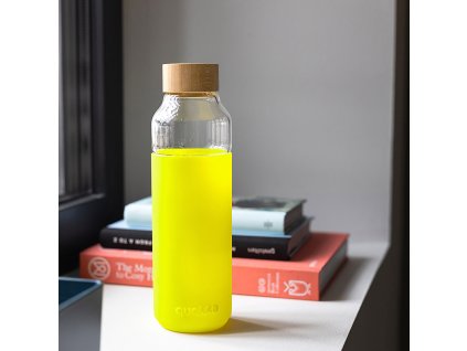 Quokka Skleněná lahev na vodu Flow 660 ml - neon green