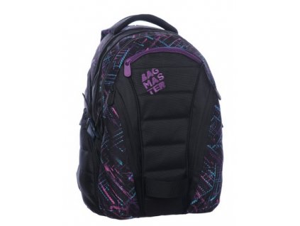 Bagmaster Studentský batoh BAG 0115 C BLACK/VIOLET + Pouzdro zdarma