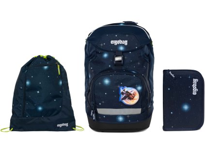 Ergobag Prime set batoh + sáček + pouzdro - Galaxy modrý 2025