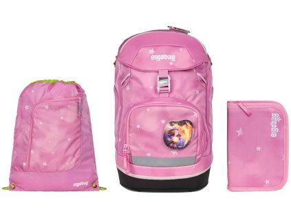 Ergobag Prime set batoh + sáček + pouzdro - Magic růžový 2025