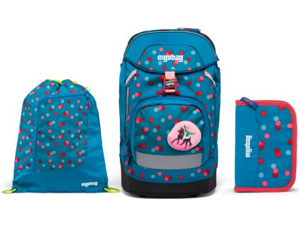 Ergobag Prime set batoh + sáček + pouzdro - Blue rose 2025