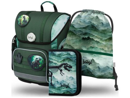 BAAGL SET 3 Ergo Dino: aktovka, penál, sáček