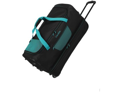 Travelite Basics Wheeled duffle L exp Black/petrol