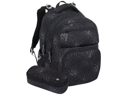 Bagmaster ZIPSTER 25 A studentský set – černý s bílými květy