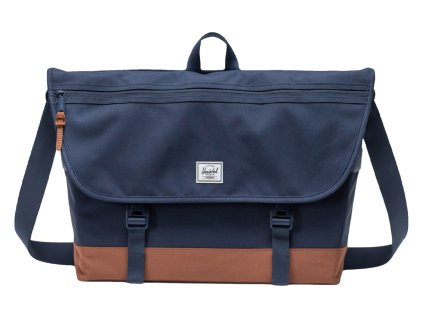 Herschel Cove Messenger - Navy/Saddle brown 23l