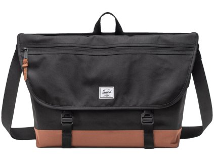 Herschel Cove Messenger - Black/Saddle Brown 23l