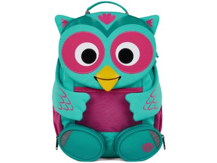 Affenzahn Dětský batoh do školky Large Friend Owl- turquoise 8l