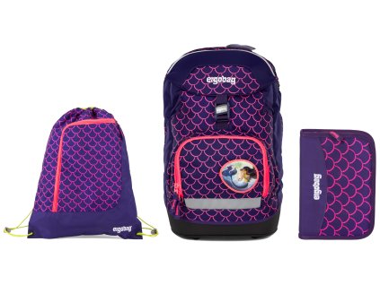 Ergobag Prime set batoh + sáček + pouzdro - Fluo růžový 2025