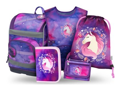 BAAGL SET 5 Zippy Plus Kůň: aktovka, penál, sáček, zástěra, peněženka