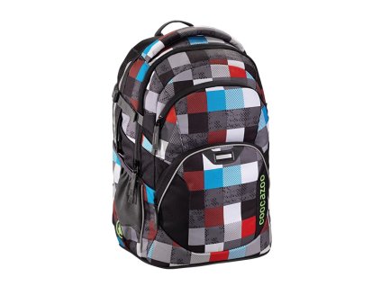 Školní batoh Coocazoo JobJobber 2, Checkmate Blue Red + PowerBanka nebo pouzdro zdarma