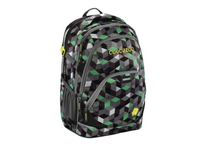 Školní batoh Coocazoo EvverClevver2, Crazy Cubes Green + PowerBanka nebo pouzdro zdarma