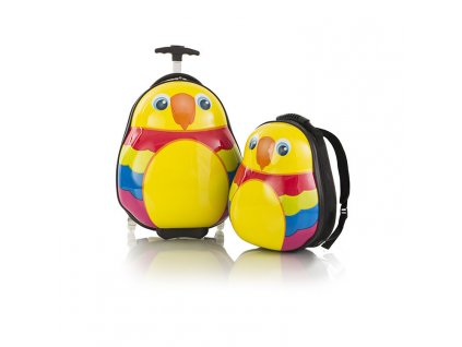 Heys Travel Tots Lightweight Kids Parrot – sada batohu a kufru + Pouzdro zdarma