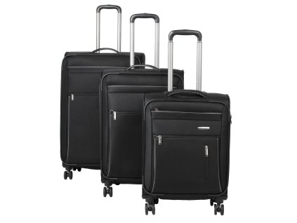 Travelite Capri 4w S,M,L Black – sada 3 kufrů + BB + PowerBanka nebo pouzdro zdarma