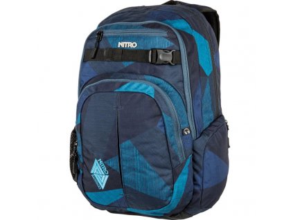 NITRO batoh CHASE fragments blue + Pouzdro zdarma