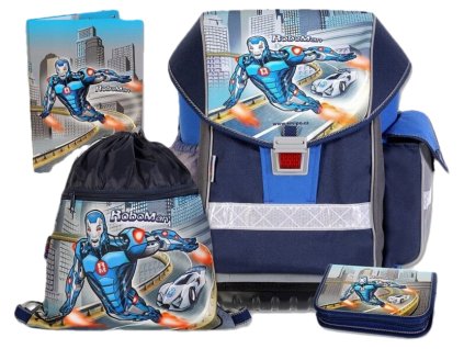 Školní batohový set ERGO TWO Roboman 4-dílný