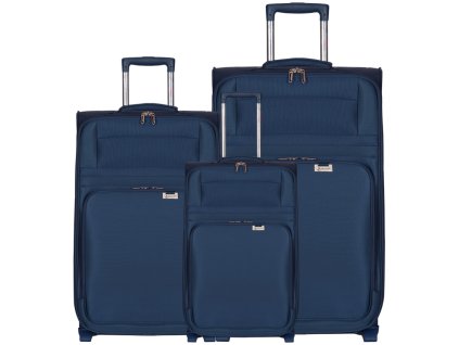 Sada cestovních kufrů AEROLITE T-9515/3 - tmavě modrá + PowerBanka nebo pouzdro zdarma + Sleva 10% s kódem AKCE10